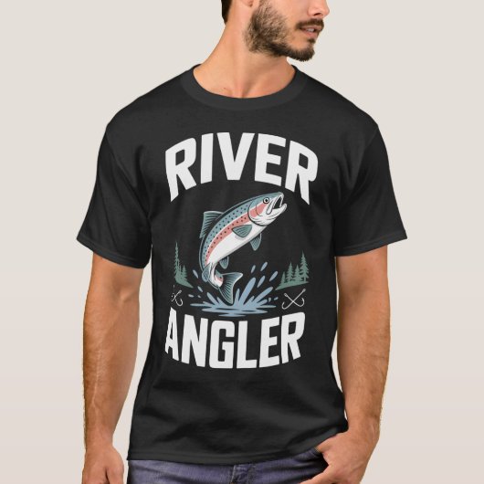 Fliegenfischen am Fluss T-Shirt (Vorderseite)