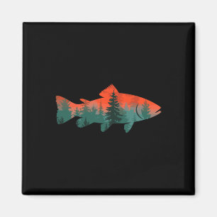 Fliegenfischen Angler Natur  Magnet