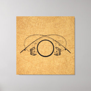 Fliegenfischen Antiquitätenhändler beim Schwimme Leinwanddruck