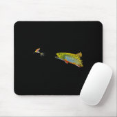 Fliegenfischen Bachforelle Grafik für Angler  Mousepad (Mit Mouse)