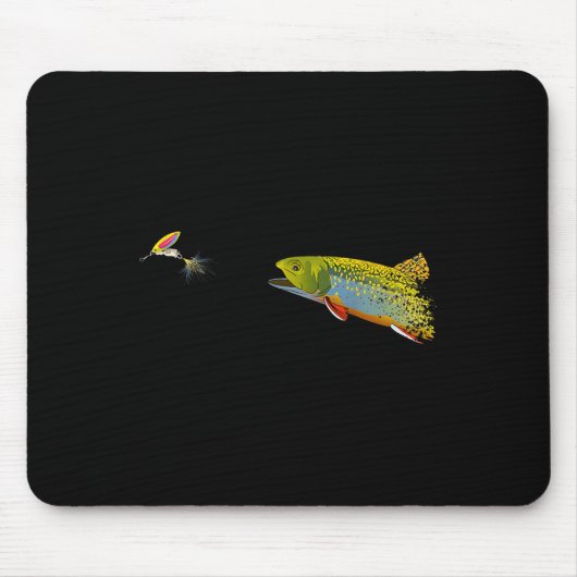 Fliegenfischen Bachforelle Grafik für Angler  Mousepad (Vorne)