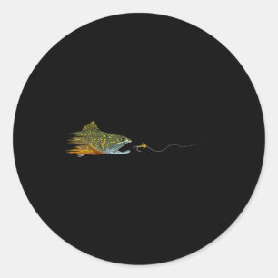 Fliegenfischen Bachforelle Trockenfliege Binden An Runder Aufkleber
