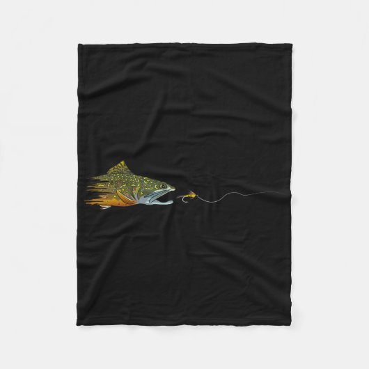 Fliegenfischen Bachforelle Trockenfliege Binden Fi Fleecedecke (Vorderseite)