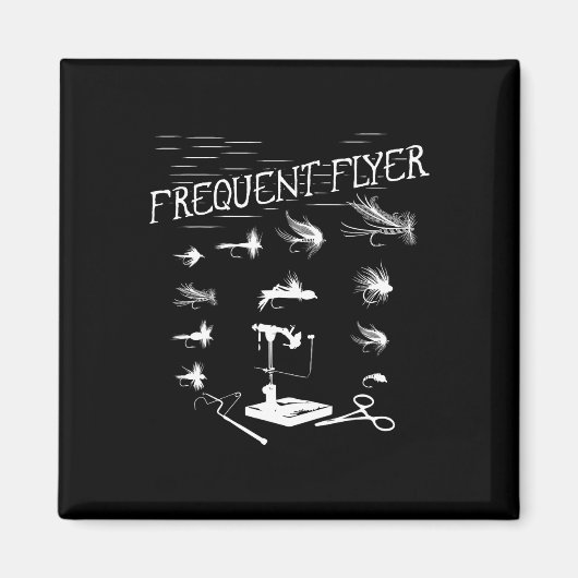 Fliegenfischen Bindet Lustiger Angler Weihnachten Magnet (Vorne)