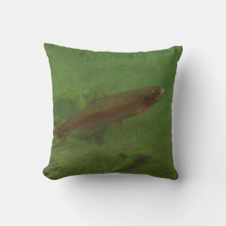 Fliegenfischen Farbige Regenbogenforelle Blues Kissen