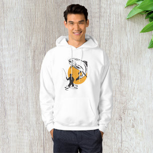 Fliegenfischen Forelle Sonnenuntergang Silhouette Hoodie