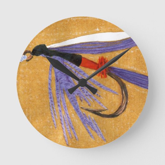 Fliegenfischen "Güterzug" Runde Wanduhr (Vorderseite)