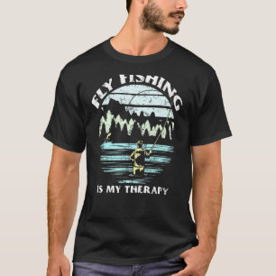Fliegenfischen ist meine Therapie Angler See Fisch T-Shirt