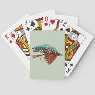 Fliegenfischen Köder Kunst Angler Spielkarten