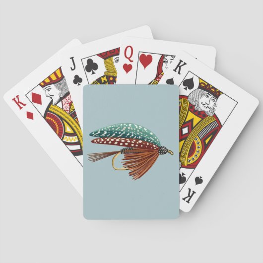 Fliegenfischen Köder Kunst Angler Spielkarten (Rückseite)