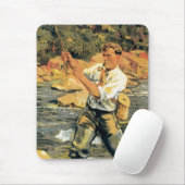 Fliegenfischen-Mauspad Mousepad (Mit Mouse)