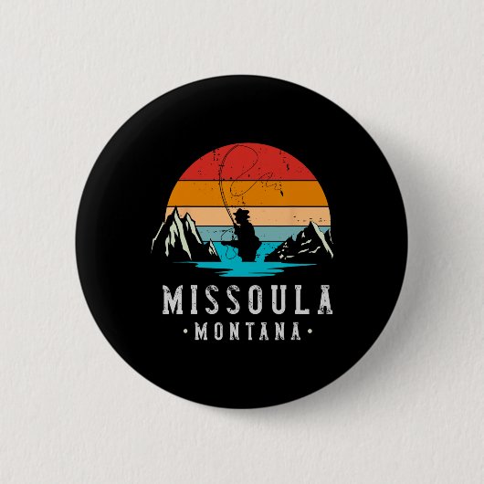 Fliegenfischen Missoula Montana Button (Vorderseite)
