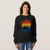 Fliegenfischen Oma Fischerin Mutter Sweatshirt (Vorne ganz)