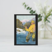 Fliegenfischen Pstcard Postkarte (Stehend Vorderseite)