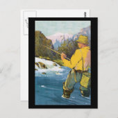 Fliegenfischen Pstcard Postkarte (Vorne/Hinten)