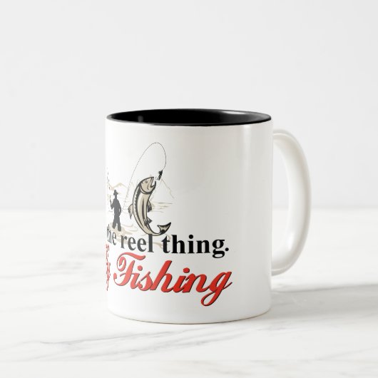 Fliegenfischen Schwarz 11 oz Zwei-Tonen-Tasse Zweifarbige Tasse (VorderseiteRechts)
