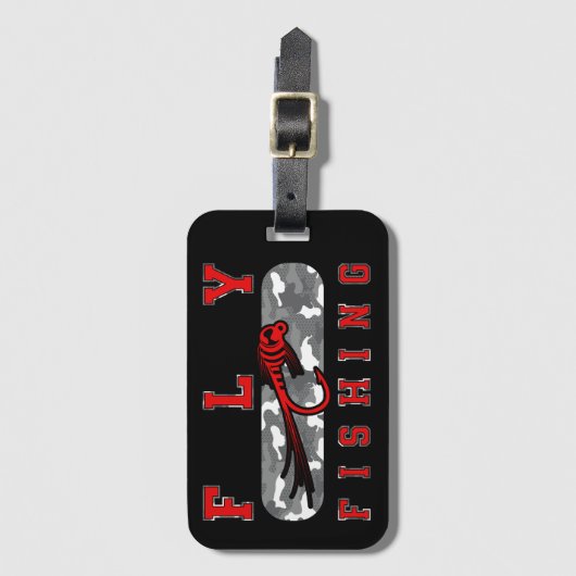 Fliegenfischen Tarnung Gepäckanhänger (Vorderseite Vertikal)