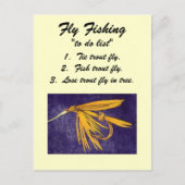 Fliegenfischen "to do list" Postkarte "Big Yellow  (Vorderseite)