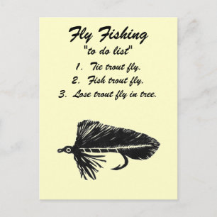 Fliegenfischen "to do list" Postkarte "Black Matuk