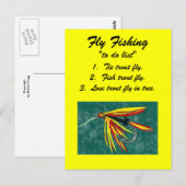 Fliegenfischen "to do list" Postkarte "firecracker (Vorne/Hinten)