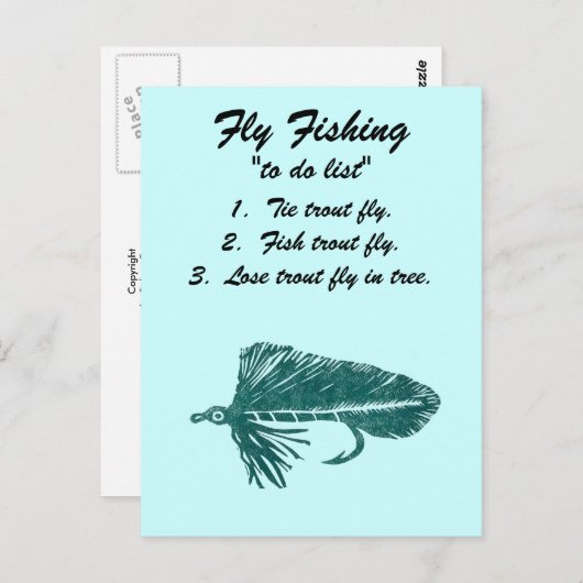 Fliegenfischen "to do list" Postkarte "Green Matuk (Vorne/Hinten)