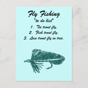 Fliegenfischen "to do list" Postkarte "Green Matuk