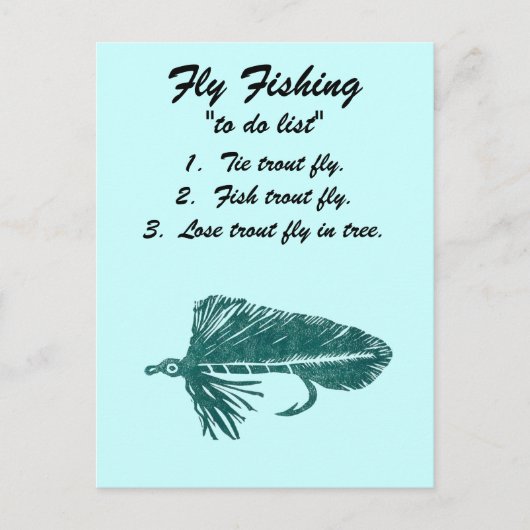 Fliegenfischen "to do list" Postkarte "Green Matuk (Vorderseite)