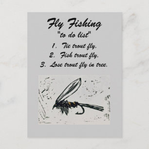 Fliegenfischen "to do list" Postkarte "Hare's Oar"