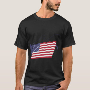 Fliegenfischen US-Flagge T-Shirt