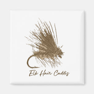 Fliegenfischen Vintage-Elch-Haar-Caddis-Zeichnung Magnet