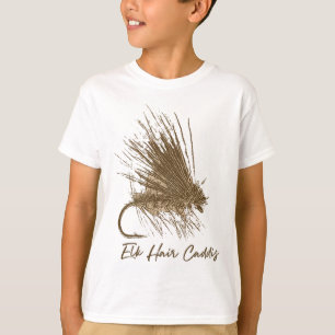 Fliegenfischen Vintage-Elch-Haar-Caddis-Zeichnung T-Shirt
