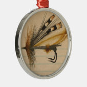 Fliegenfischen von Silber auf Linde Papier Ornament Aus Metall (Rechts)
