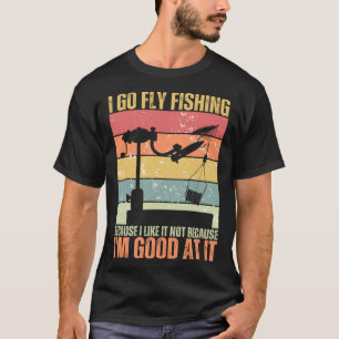 Fliegenfischen-Zitat Retro-Angler Fischer T-Shirt