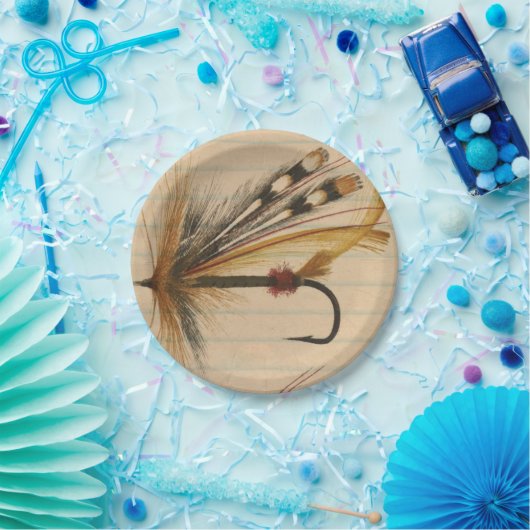 Fliegenfischer auf Papier Pappteller (Party)