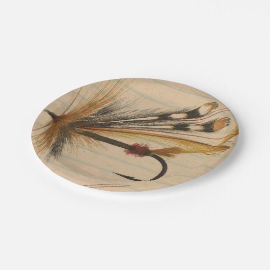 Fliegenfischer auf Papier Pappteller (Schrägansicht)