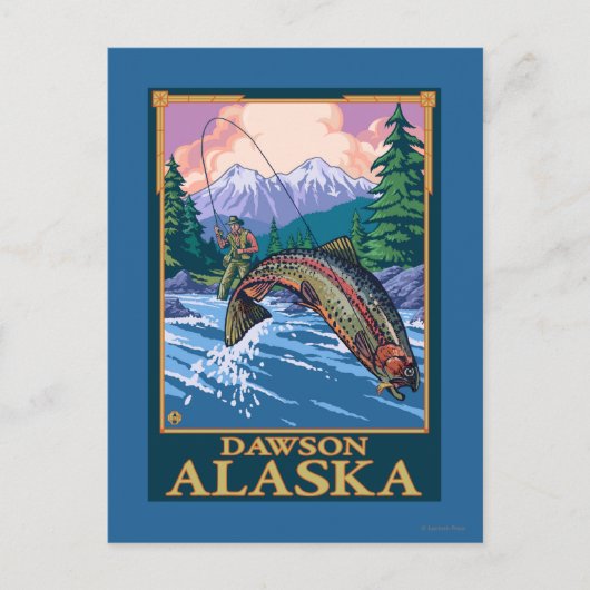 Fliegenfischer - Dawson, Alaska Postkarte (Vorderseite)