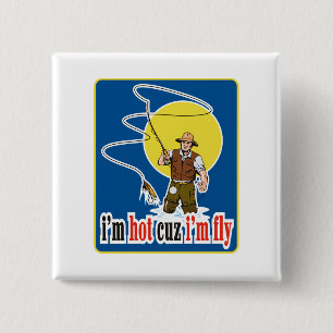 Fliegenfischer-Fischereiköder Button