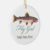 Fliegenfischer Keramik Ornament (Rechts)