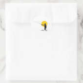 Fliegenfischer mit Angelköder Runder Aufkleber (Tasche)