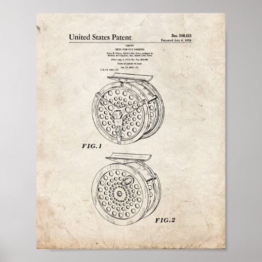 Fliegenfischer-Patent - Old Look Poster (Vorne)