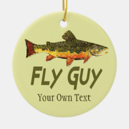 Fliegenfischer Typ Man's Keramik Ornament