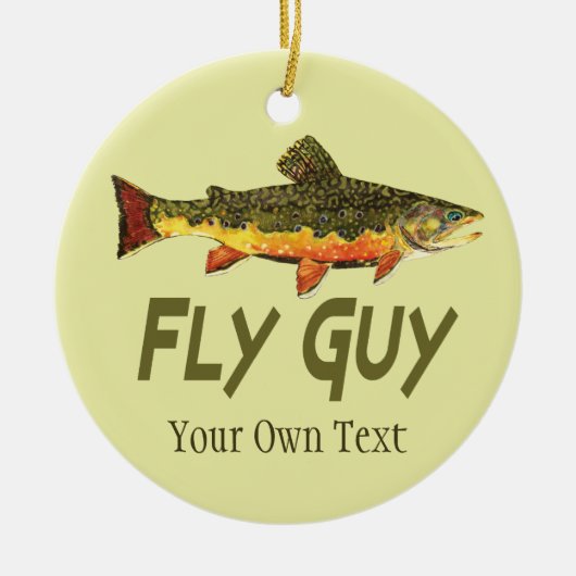 Fliegenfischer Typ Man's Keramik Ornament (Vorne)