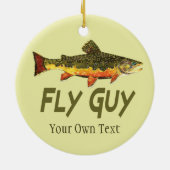 Fliegenfischer Typ Man's Keramik Ornament (Hinten)