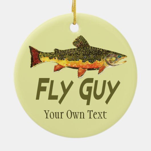 Fliegenfischer Typ Man's Keramik Ornament (Hinten)