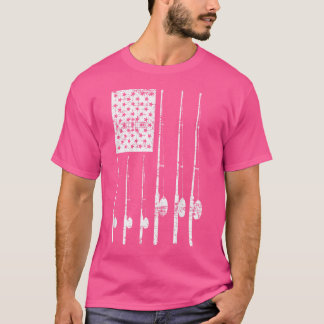 Fliegenfischer unter amerikanischer Flagge T-Shirt