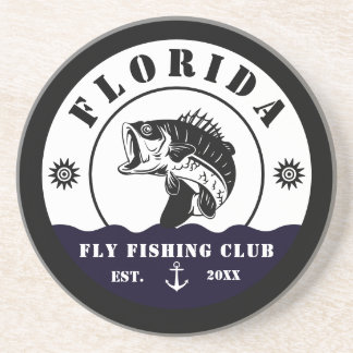 Fliegenfischerclub-Ausflug Angler-Camping Leder Pa Getränkeuntersetzer