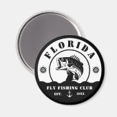 Fliegenfischerclub Reise Fischer Camping Leder Pa Magnet (Vorderseite/Rückseite)