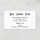 Fliegenfischerei anpassen visitenkarte (Rückseite)