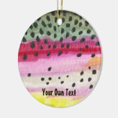 Fliegenfischerei auf Regenbogenforellen Keramik Ornament (Links)