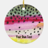 Fliegenfischerei auf Regenbogenforellen Keramik Ornament (Hinten)